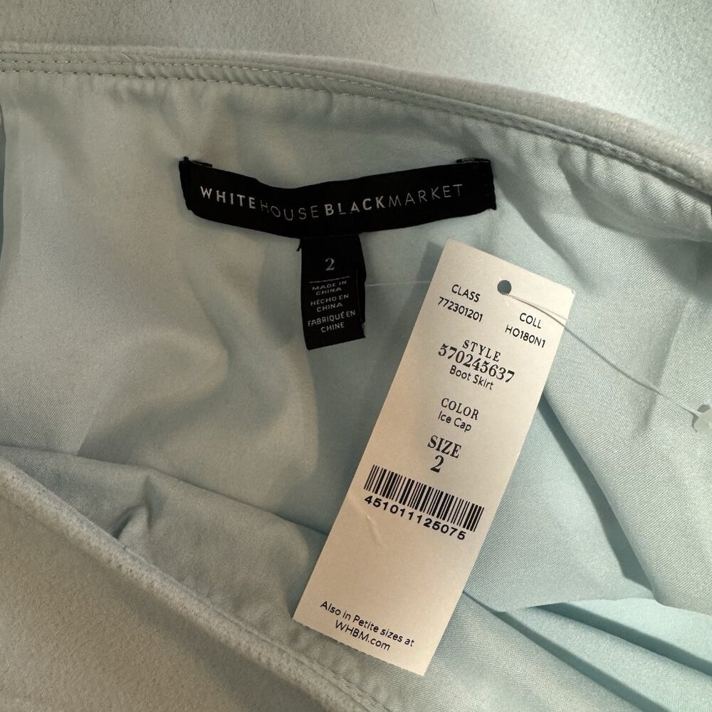 White House Black Market Light Blue Mini Skirt - Picture 6 of 8